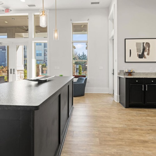 Our resident kitchen is spacious and available resident kitchen with an island